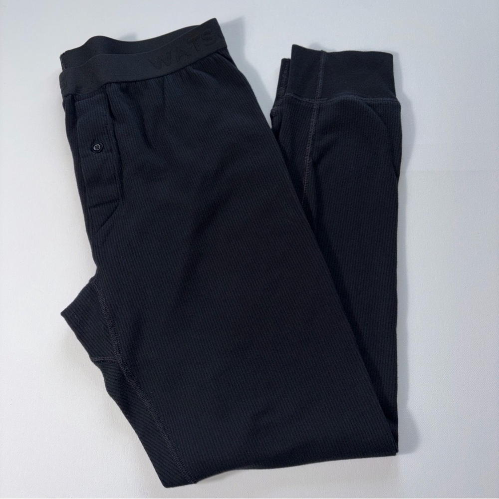 Watson’s Thermal Underwear Pants Mens L Black Waffle Knit Base Layer